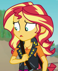 Size: 769x946 | Tagged: safe, screencap, sunset shimmer, better together, equestria girls, forgotten friendship, cropped, geode of empathy, magical geodes, solo