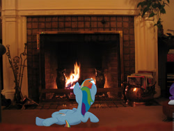 Size: 1440x1080 | Tagged: safe, artist:photomix3r, derpibooru import, rainbow dash, rarity, fireplace, irl, lying down, magazine, on side, photo, ponies in real life, vector