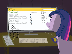 Size: 800x600 | Tagged: safe, artist:jamiepi, derpibooru import, twilight sparkle, computer, solo