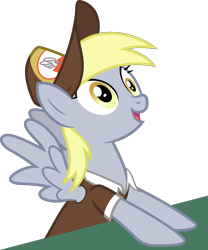 Size: 4000x4800 | Tagged: safe, artist:walrusinc, derpy hooves, pegasus, pony, best gift ever, clothes, female, hat, mailmare, mailmare hat, mare, simple background, solo, transparent background, uniform, vector