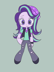 Size: 2448x3264 | Tagged: safe, artist:haibaratomoe, starlight glimmer, equestria girls, beanie, beret, chibi, clothes, cute, digital art, female, hat, simple background, smiling, solo