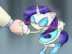 Size: 640x480 | Tagged: safe, artist:abrilelizabeth, rarity, anthro, human, plantigrade anthro, sonic the hedgehog (series), sonicified