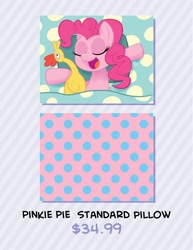 Size: 1236x1600 | Tagged: safe, artist:lunarshinestore, pinkie pie, earth pony, pony, advertisement, female, mare, pink coat, solo