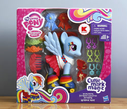 Size: 750x644 | Tagged: safe, derpibooru import, rainbow dash, pegasus, pony, clothes, cutie mark magic, fashion style, kmart, official, rainbow dash always dresses in style, roller skates, skirt, solo, toy