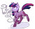 Size: 970x820 | Tagged: safe, artist:magerine, derpibooru import, twilight sparkle, pony, unicorn, female, mare, multicolored mane, purple coat, solo