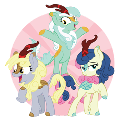 Size: 600x608 | Tagged: safe, artist:xkappax, bon bon, derpy hooves, lyra heartstrings, sweetie drops, kirin, sounds of silence, kirin bon bon, kirin derpy hooves, kirin lyra heartstrings, kirin-ified, simple background, species swap, transparent background