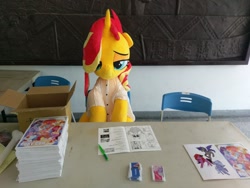 Size: 1200x900 | Tagged: safe, sunset shimmer, pony, unicorn, female, irl, lidded eyes, looking at you, mare, photo, plushie, taiwan ponycon