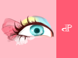 Size: 320x240 | Tagged: safe, artist:wan, pinkie pie, earth pony, pony, design, eye, eyeshadow, inspired