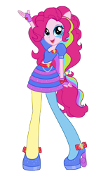 Size: 1570x2552 | Tagged: safe, artist:reitanna-seishin, pinkie pie, equestria girls, rainbow rocks, ponied up, simple background, solo, transparent background