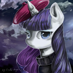 Size: 2000x2000 | Tagged: safe, artist:finoladays, rarity, pony, unicorn, beatnik rarity, beret, clothes, hat, night, solo, stars