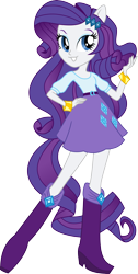 Size: 3000x5939 | Tagged: safe, artist:aqua-pony, rarity, equestria girls, absurd resolution, boots, bracelet, clothes, flash puppet, inkscape, ponied up, simple background, skirt, solo, transparent background