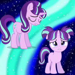 Size: 1000x1000 | Tagged: safe, artist:luckreza8, artist:parclytaxel, starlight glimmer, pony, adult, female, filly, sad, vector