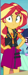 Size: 319x836 | Tagged: safe, screencap, sci-twi, sunset shimmer, twilight sparkle, better together, equestria girls, rollercoaster of friendship, cropped, female, geode of empathy, magical geodes, offscreen character