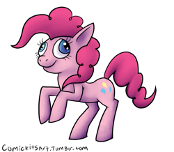 Size: 639x557 | Tagged: safe, artist:comickit, pinkie pie, earth pony, pony, derp, female, mare, pink coat, pink mane, solo