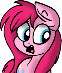 Size: 551x657 | Tagged: safe, artist:strangiesleepy, pinkie pie, earth pony, pony, cute, cuteamena, d:, frown, open mouth, pinkamena diane pie, shocked, simple background, solo, transparent background, wide eyes