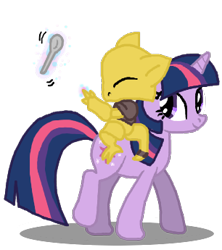 Size: 306x345 | Tagged: safe, artist:seaandsunshine, derpibooru import, twilight sparkle, unicorn twilight, pony, unicorn, abra, crossover, duo, female, mare, pokémon, pokémon riding ponies, riding, simple background, spoon, telekinesis, transparent background, vector