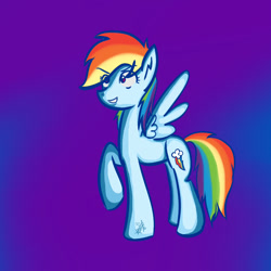 Size: 1000x1000 | Tagged: safe, artist:briithanypegasister, derpibooru import, rainbow dash, pegasus, pony, simple background, solo