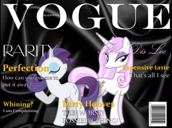 Size: 1414x1050 | Tagged: safe, artist:1sweettooth, fleur-de-lis, rarity, pony, unicorn, female, horn, vogue