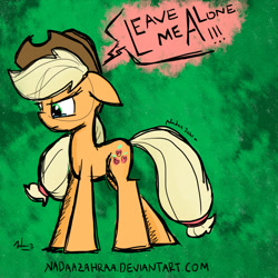 Size: 999x999 | Tagged: safe, artist:nadaazahraa, applejack, earth pony, pony, crying, floppy ears, solo