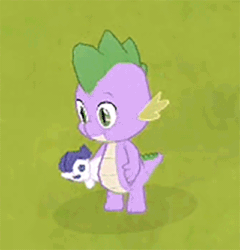 Size: 400x417 | Tagged: safe, screencap, rarity, spike, dragon, pony, unicorn, animated, crush plush, cute, daaaaaaaaaaaw, female, game, gameloft, gameloft is trying to murder us, gameloft shenanigans, hnnng, implied shipping, implied sparity, implied straight, male, rarity plushie, spikabetes, straight, weapons-grade cute