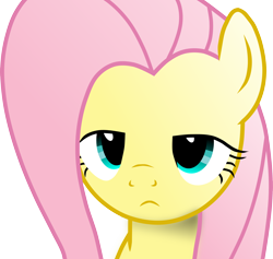 Size: 2890x2742 | Tagged: safe, artist:facelesssoles, fluttershy, pegasus, pony, face, frown, high res, simple background, solo, transparent background, unamused, vector