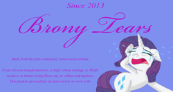 Size: 2465x1321 | Tagged: safe, artist:megaanimationfan, rarity, pony, unicorn, crying, drama queen, joke, text