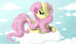 Size: 1702x1003 | Tagged: safe, artist:sheriiock, fluttershy, pegasus, pony, female, mare, pink mane, solo, yellow coat