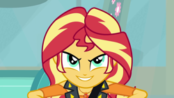 Size: 1920x1080 | Tagged: safe, screencap, sunset shimmer, driving miss shimmer, driving miss shimmer: fluttershy, equestria girls, equestria girls series, geode of empathy, magical geodes, solo