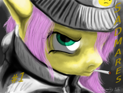 Size: 1024x768 | Tagged: safe, artist:winternachts, fluttershy, pegasus, pony, cigarette, dark, digital art, sadmares, smoking, solo