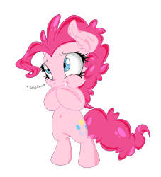 Size: 2000x2200 | Tagged: safe, artist:dfectivedvice, artist:dragonfoorm, pinkie pie, earth pony, pony, belly button, bipedal, simple background, solo, transparent background