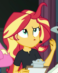 Size: 701x881 | Tagged: safe, screencap, sunset shimmer, all the world's off stage, better together, equestria girls, cropped, solo