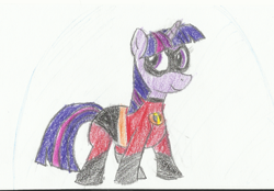 Size: 1009x703 | Tagged: safe, artist:katrinamyla, derpibooru import, twilight sparkle, cosplay, force field, solo, the incredibles, violet parr