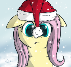 Size: 3000x2818 | Tagged: safe, artist:wave-realm, fluttershy, pegasus, pony, christmas, snow, snowfall