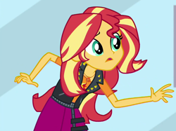 Size: 1036x774 | Tagged: safe, screencap, sunset shimmer, a fine line, better together, equestria girls, cropped, solo