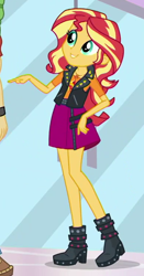 Size: 388x738 | Tagged: safe, screencap, sunset shimmer, a fine line, better together, equestria girls, cropped, geode of empathy, magical geodes, solo