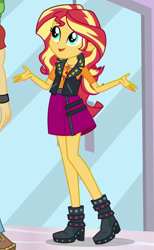 Size: 441x717 | Tagged: safe, screencap, sunset shimmer, a fine line, better together, equestria girls, cropped, geode of empathy, magical geodes, solo