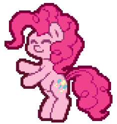 Size: 320x340 | Tagged: safe, artist:mrponiator, pinkie pie, pony, animated, bipedal, cute, dancing, diapinkes, funky monkey, johnny bravo, pixel art, simple background, solo, the monkey, transparent background