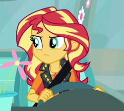 Size: 1005x900 | Tagged: safe, screencap, sunset shimmer, driving miss shimmer, driving miss shimmer: fluttershy, equestria girls, equestria girls series, angry, cropped, geode of empathy, magical geodes, solo