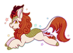 Size: 380x275 | Tagged: safe, artist:horsepaws, autumn blaze, kirin, sounds of silence, awwtumn blaze, cute, female, no pupils, profile, prone, simple background, solo, stars, transparent background