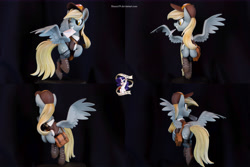 Size: 11136x7424 | Tagged: safe, artist:ncmares, artist:shuxer59, derpy hooves, pegasus, pony, absurd resolution, clay figure, clothes, envelope, happy, irl, mailmare, photo, saddle bag, solo