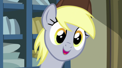 Size: 1280x720 | Tagged: safe, screencap, derpy hooves, pony, best gift ever, post office, solo