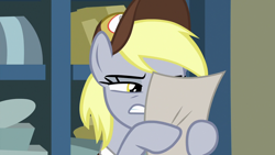 Size: 1280x720 | Tagged: safe, screencap, derpy hooves, pony, best gift ever, post office, solo