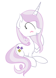 Size: 1084x1495 | Tagged: dead source, safe, artist:fribox, derpibooru import, fleur-de-lis, pony, unicorn, blushing, female, solo