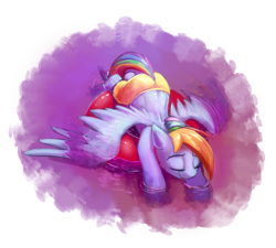 Size: 900x809 | Tagged: safe, artist:tsitra360, derpibooru import, rainbow dash, pegasus, pony, eyes closed, inner tube, smiling, solo, spread wings, water