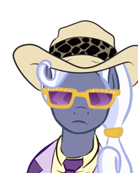 Size: 800x1000 | Tagged: safe, artist:tentacuddles, derpibooru import, hoity toity, a pimp named slickback, clothes, costume, hat, pimp, solo, sunglasses, the boondocks