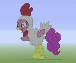 Size: 1233x1024 | Tagged: safe, pinkie pie, earth pony, pony, minecraft, minecraft pixel art, nightmare night, pixel art