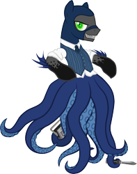 Size: 1337x1697 | Tagged: safe, artist:ah-darnit, derpibooru import, knife, ponified, sapper, simple background, solo, spy, team fortress 2, tentacles, tentaspy, transparent background, vector