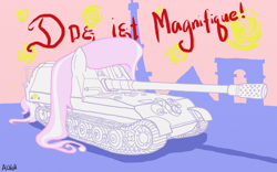 Size: 1280x800 | Tagged: safe, artist:alvchfokarev, derpibooru import, fleur-de-lis, pony tank, solo, tank (vehicle)