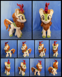 Size: 1920x2380 | Tagged: safe, artist:fireflytwinkletoes, autumn blaze, kirin, sounds of silence, awwtumn blaze, c:, cloven hooves, cute, female, fluffy, irl, looking at you, photo, plushie, smiling, solo, standing