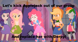 Size: 631x344 | Tagged: safe, applejack, pinkie pie, equestria girls, exploitable meme, meme, pinkie has a crazy idea